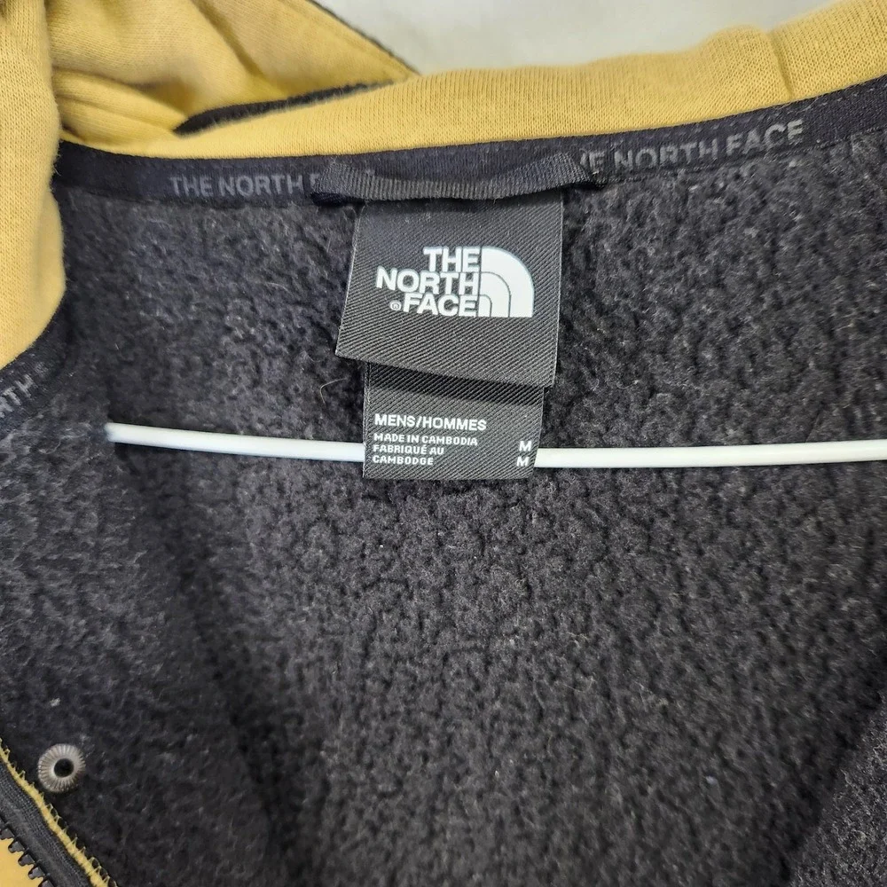 The North Face Jacket M Tan Black Hoodie Fleece Lined Outdoor‎ Workwear